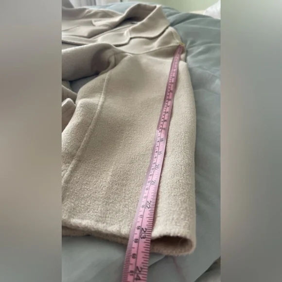 New Double Face Wool Rebecca Minkoff Chic Coat Women’s Long Stone - Picture 9 of 15